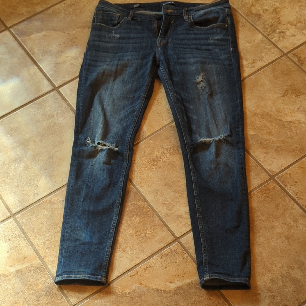 Vigoss Dark Blue Distressed Skinny Jeans
